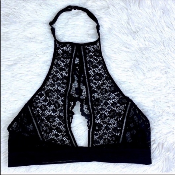 Victoria's Secret Black Lace Halter Bra - Picture 2 of 6